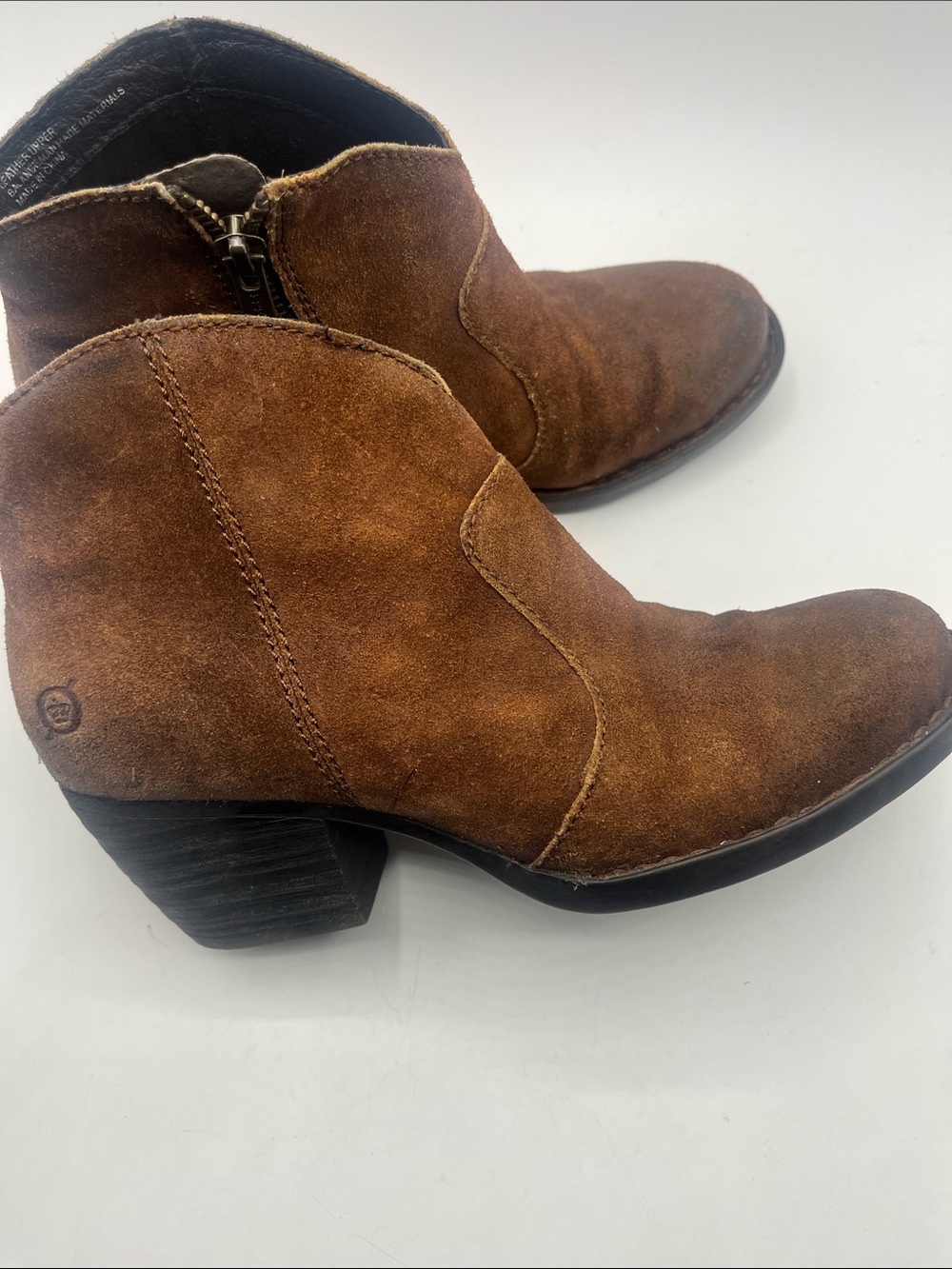 Born Brown Suede Zip Boots